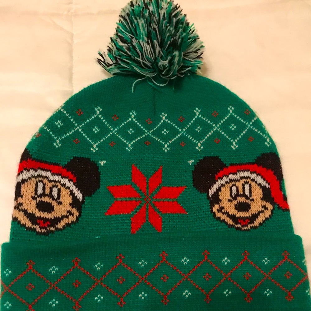 Mickey Mouse Christmas snowflake youth beanie OS